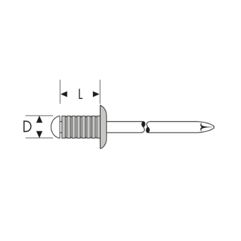 Nit zrywalny specjalny rowkowany standard Aluminium / stal 3,2 x 10 - 1000 szt. Gesipa kod: 1454100 - 2